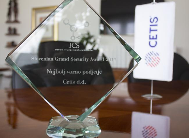 CETIS receives Slovenian Grand Security Award for 2017