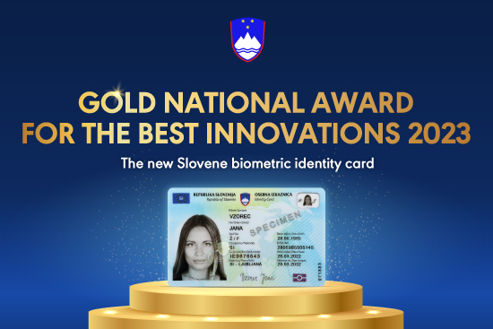 Slovenski biometrični osebni izkaznici zlata nacionalna nagrada za inovacije 2023