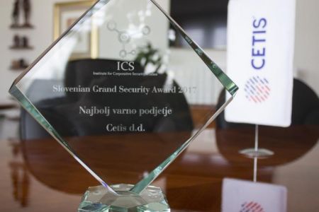 Družbi CETIS nagrada za najbolj varno podjetje v letu 2017