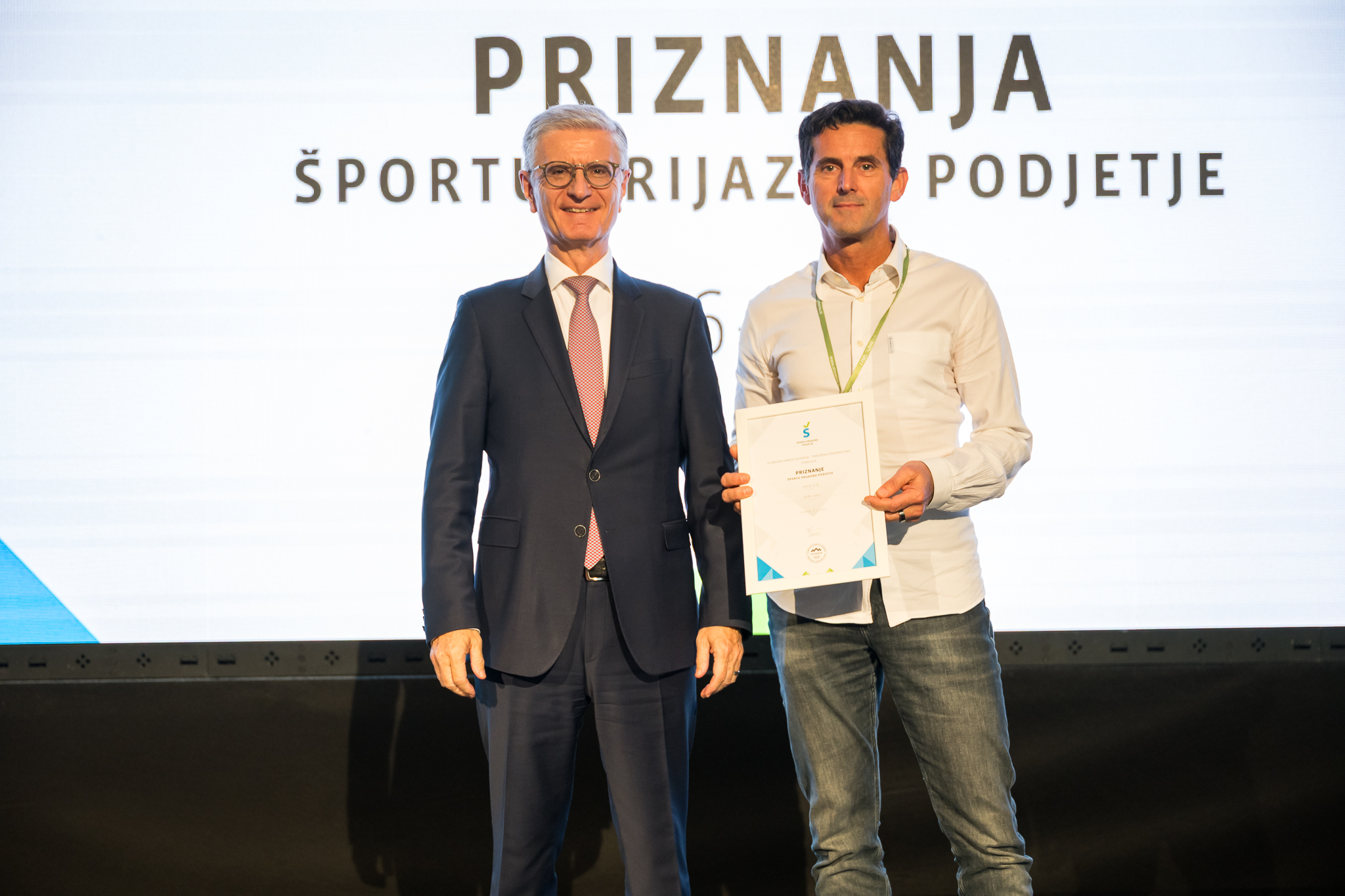 Franjo Bobinac, predsednik OKS, in Mitja Bostner, predsednik Športnega društva CETIS